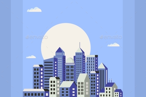 Flat Style Of Houses - Buildings Objects