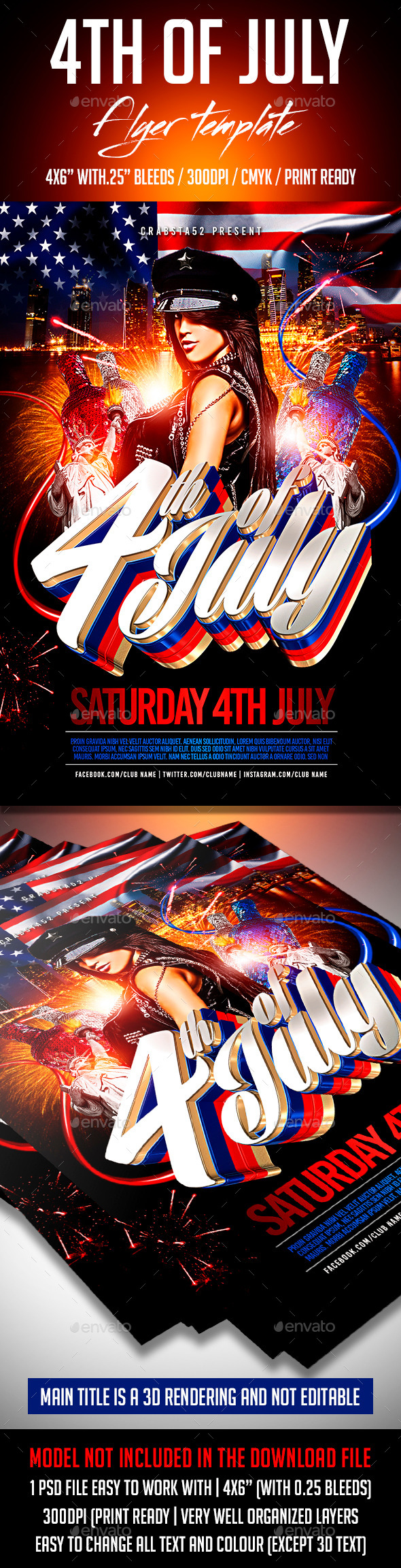 4th of July Flyer Template - Holidays Events