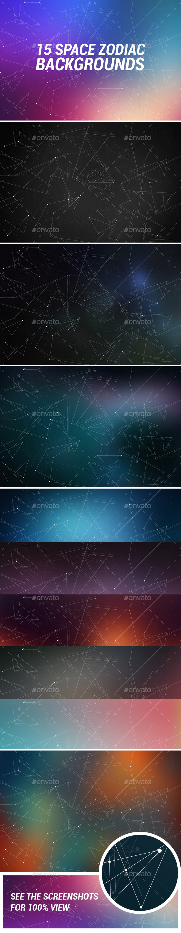 15 Space Zodiac Backgrounds - Backgrounds Graphics
