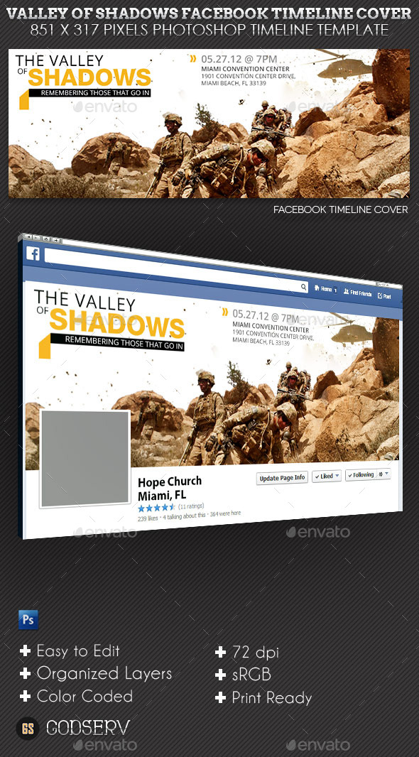 Valley Shadows Facebook Timeline Cover Template - Facebook Timeline Covers Social Media