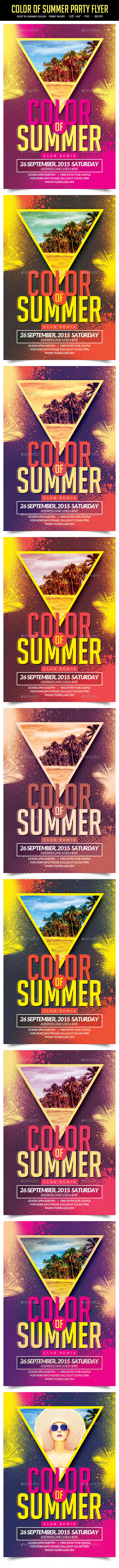 Color Of Summer Party Flyer - Clubs & Parties Events