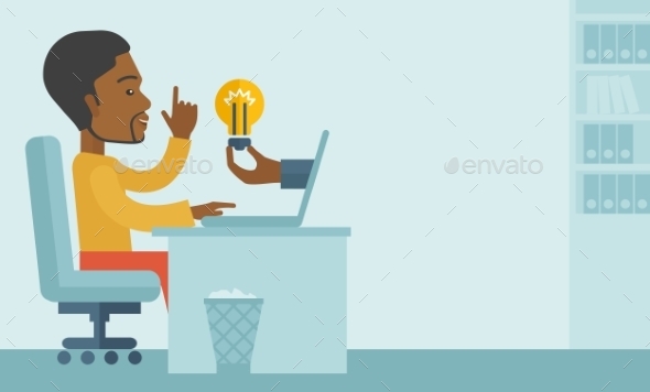 Guy Working Inside His Office - Concepts Business