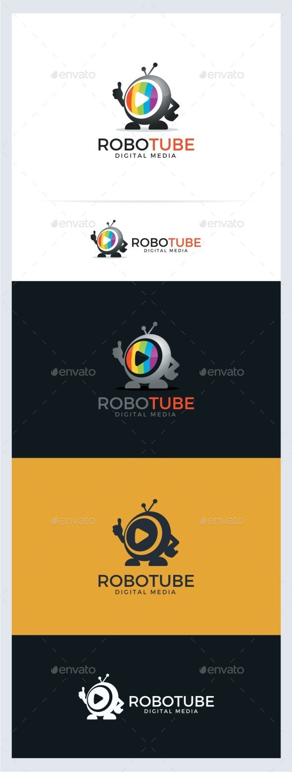 Robot Tube - Digital TV Media - Objects Logo Templates