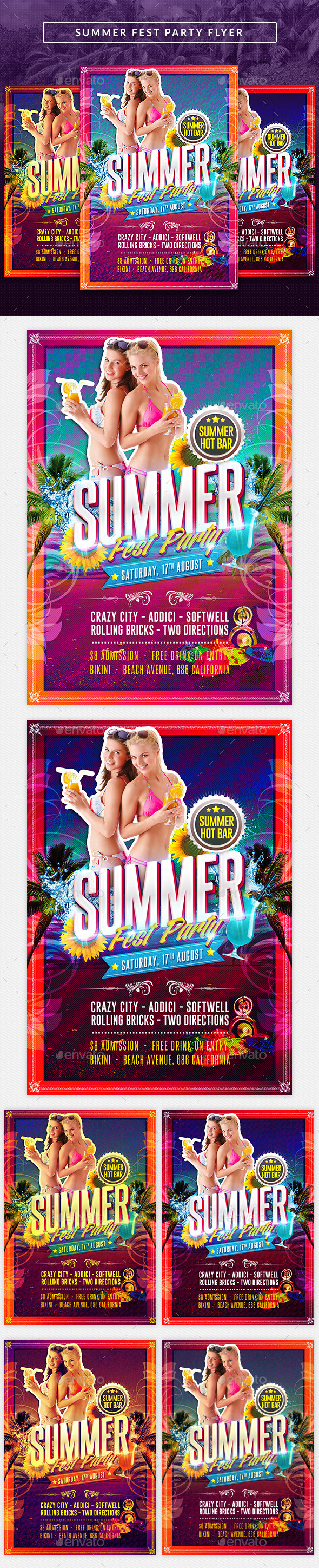 Summer Hot Fest Party Flyer - Clubs & Parties Events