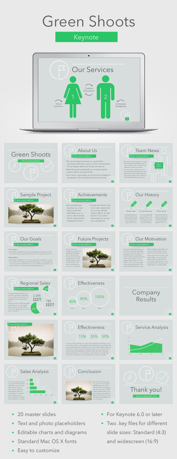 Green Shoots Keynote Template - Business Keynote Templates