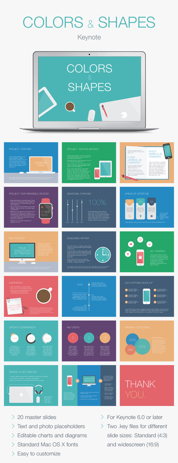 Colors & Shapes Keynote Template - Abstract Keynote Templates
