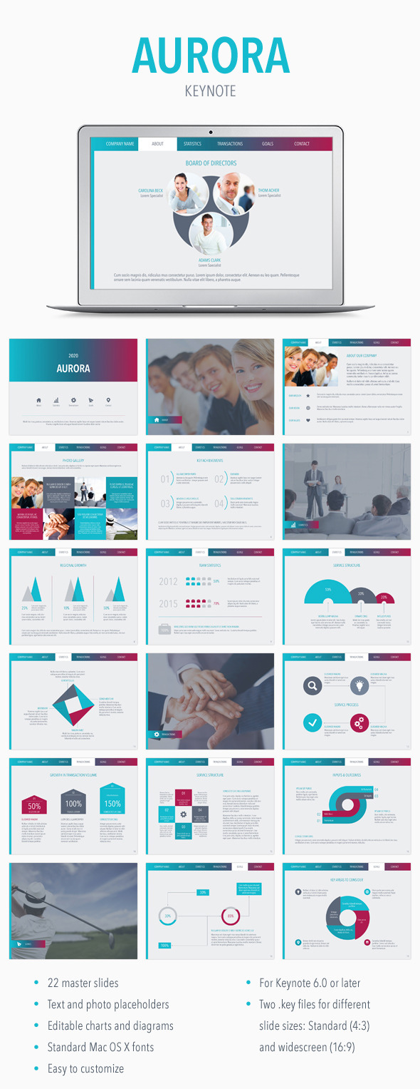 Aurora Keynote Template - Abstract Keynote Templates