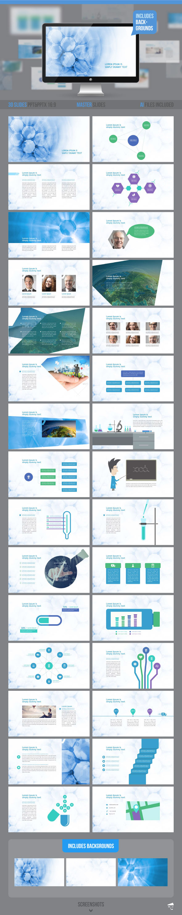 Medical Professional Presentation - Abstract PowerPoint Templates