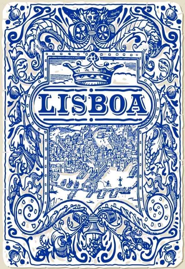 Traditional Tiles Azulejos Lisboa, Portugal - Decorative Symbols Decorative
