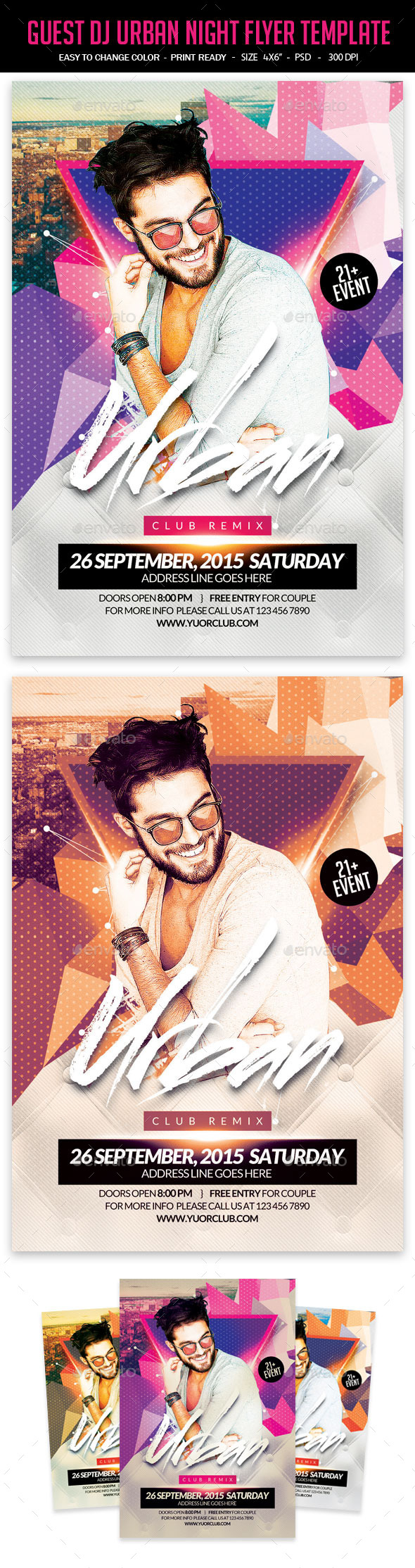 Guest DJ Urban Night Flyer Template - Clubs & Parties Events