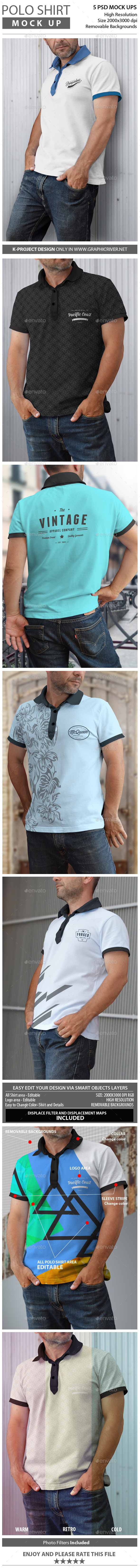 Man Polo Shirt Mock Up - T-shirts Apparel