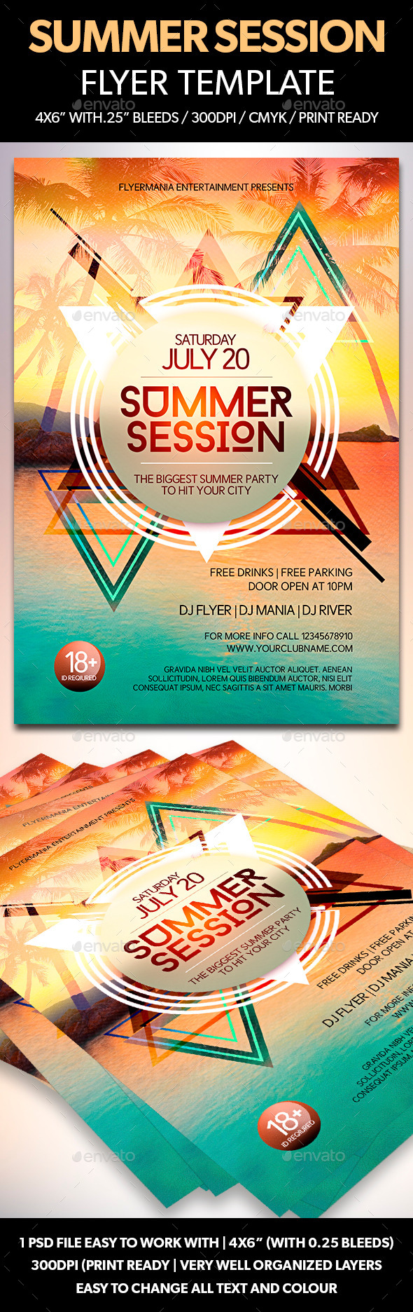 Summer Session Flyer Template - Clubs & Parties Events