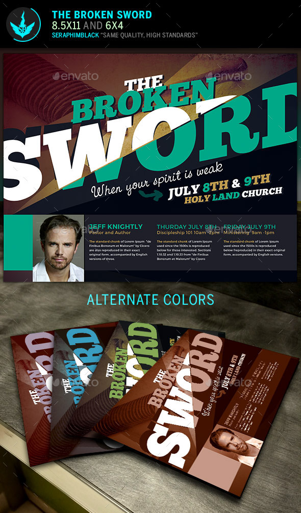 The Broken Sword Church Flyer Template - Church Flyers
