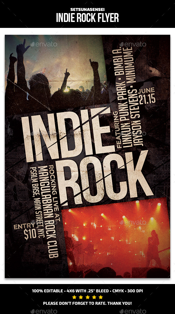 Indie Rock Flyer - Concerts Events