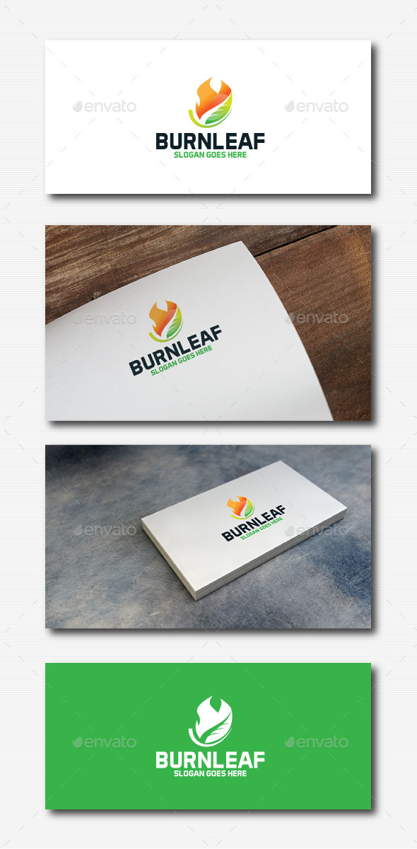 Burn Leaf Logo - Nature Logo Templates
