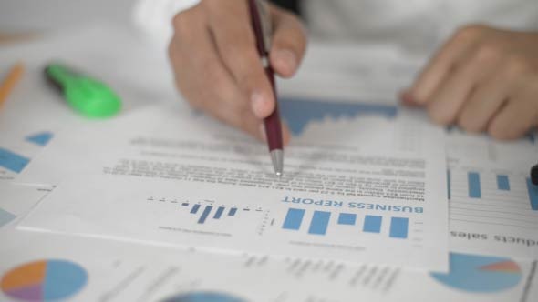 Businessman Reading Business Report alt