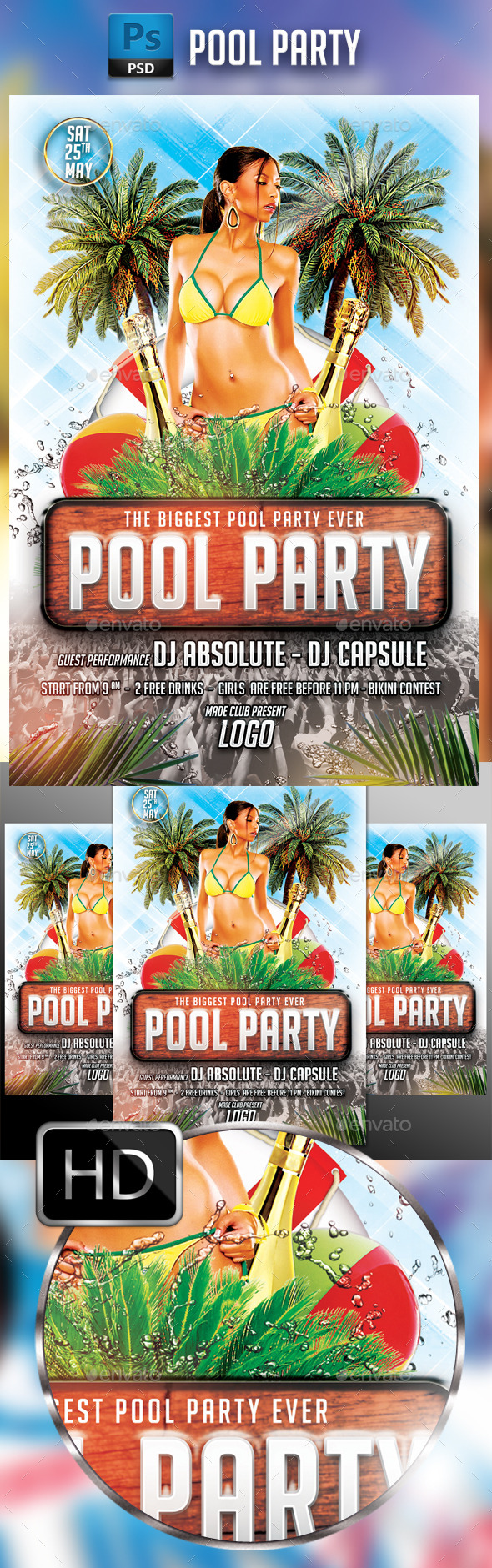 Pool Party - Events Flyers