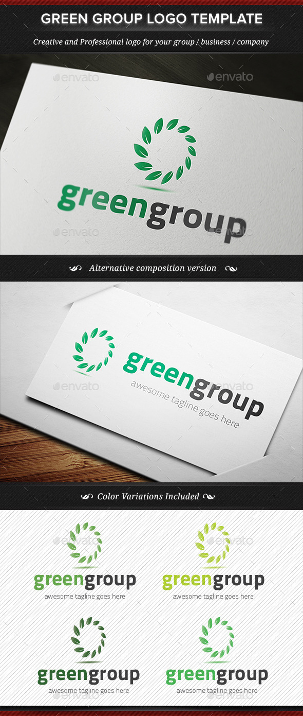 Green Group Logo Template - Nature Logo Templates