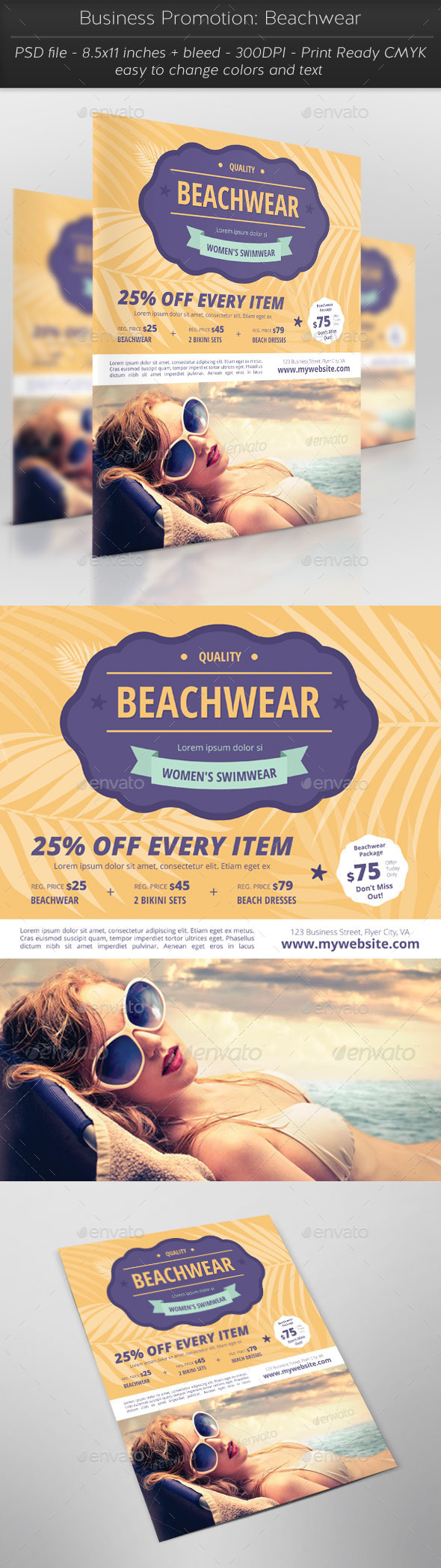 Business Promotion: Beachwear - Flyers Print Templates