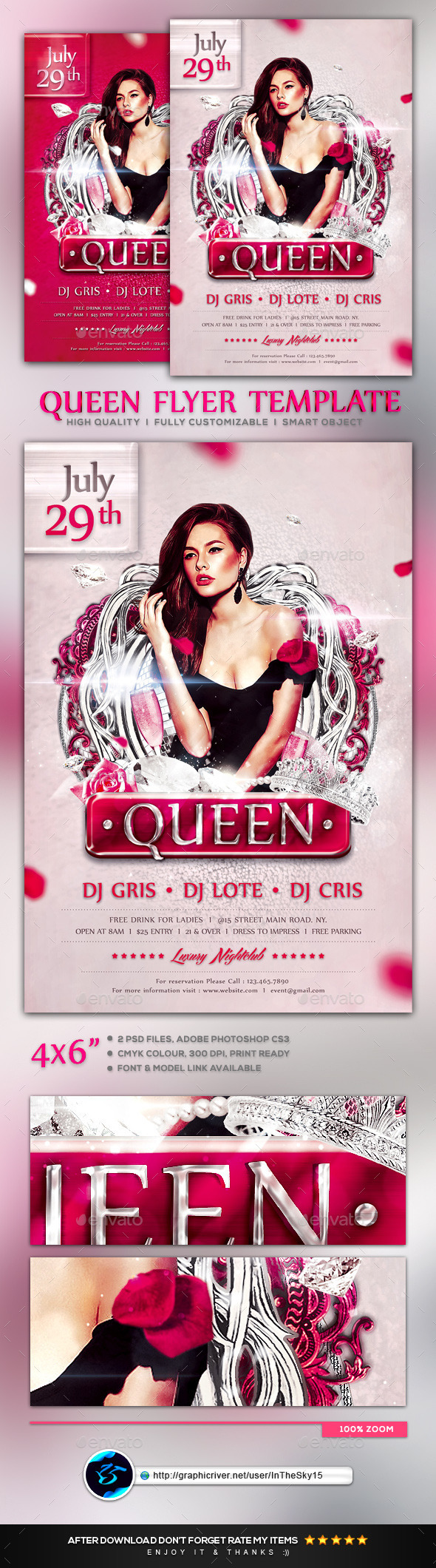 Queen Flyer Template - Flyers Print Templates