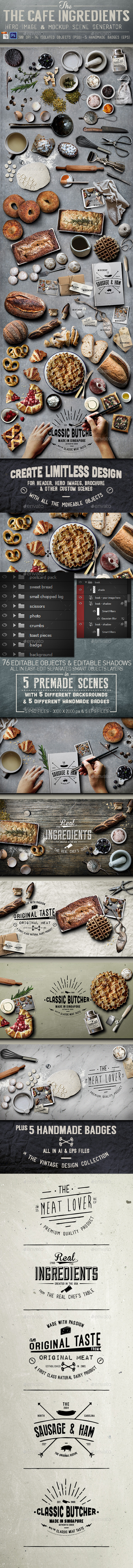 Cafe Ingredients Hero Image - Hero Images Graphics