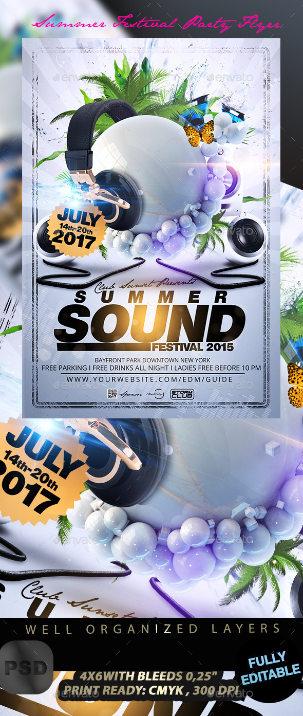Summer Festival Party Flyer - Events Flyers