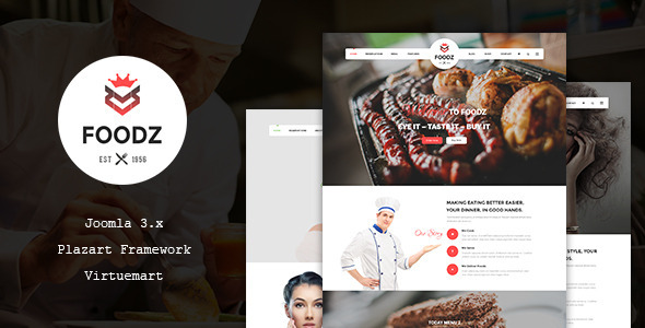 Foodz - Restaurant, Spa & Salon Joomla Template - Restaurants & Cafes Entertainment