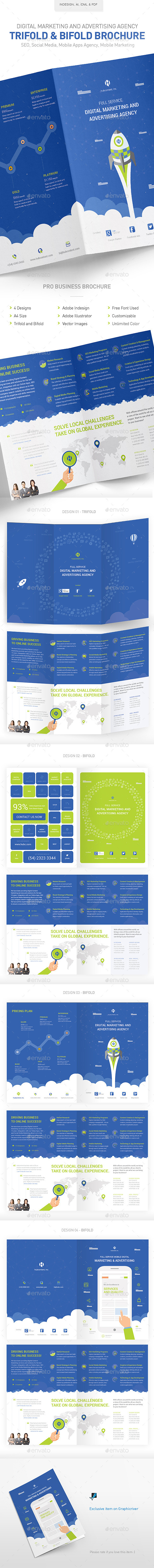 Digital Marketing & Advertising Agency Brochure - Brochures Print Templates