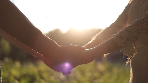 Young Couple In Love Walking