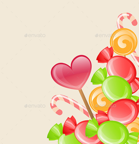 Holiday Background with Candy - Food Objects
