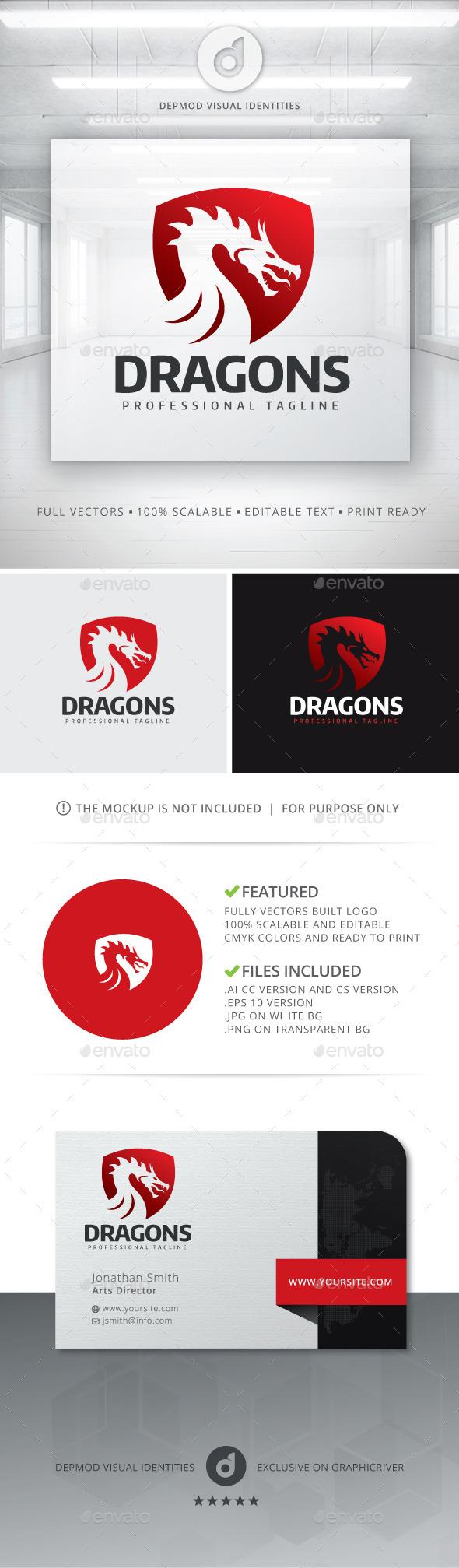 Dragons Logo - Animals Logo Templates