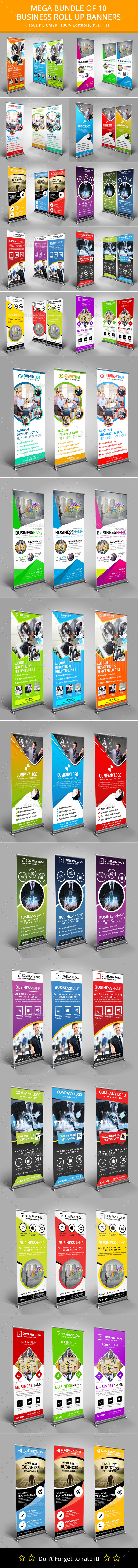 Mega Bundle of 10 Roll Up Banners - Signage Print Templates