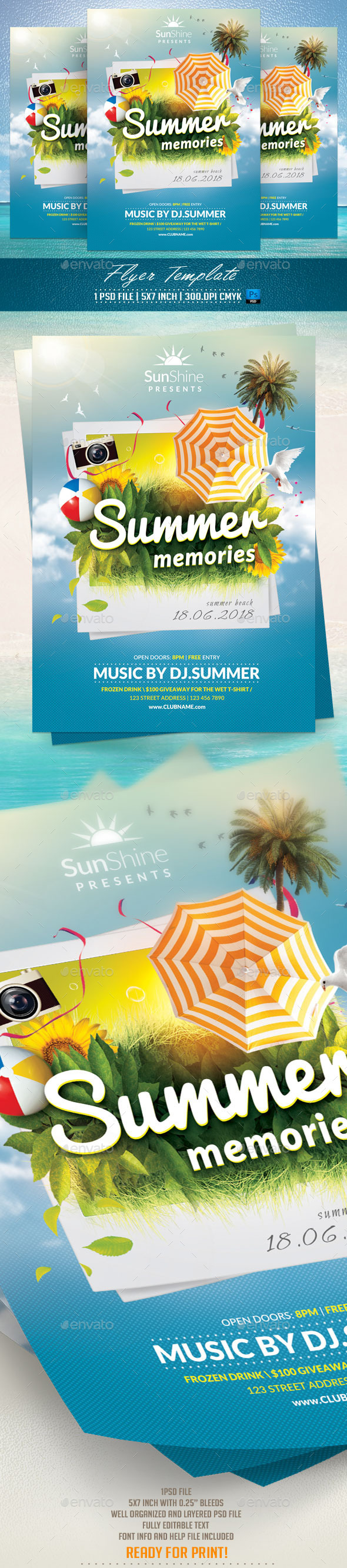 Summer Memories Flyer Template - Flyers Print Templates