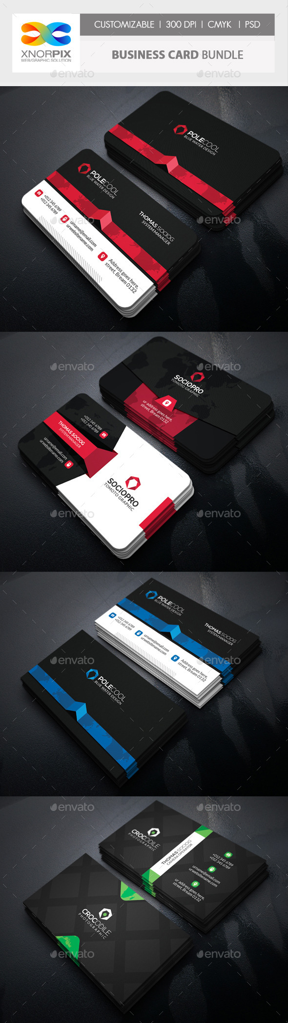 Business Card Bundle 3 in 1-Vol 55 - Corporate Business Cards
