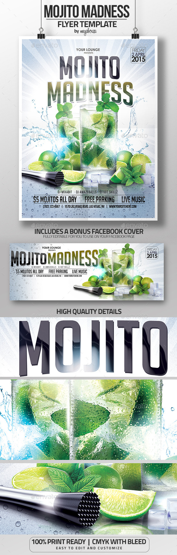 Mojito Madness Flyer/Poster Template - Clubs & Parties Events