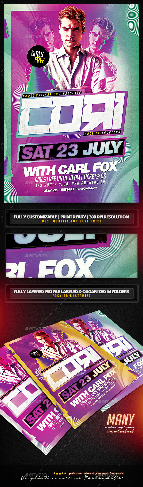 Abstract DJ Club Flyer Template - Clubs & Parties Events