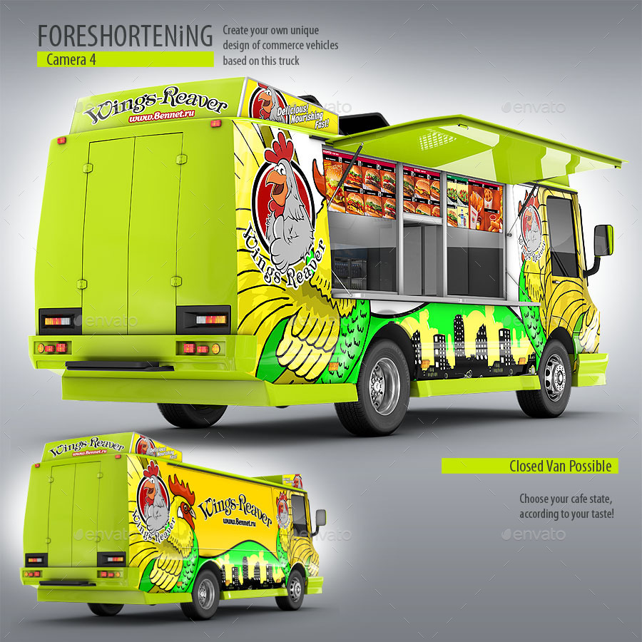 Download Food Truck Mock-Up. Unique 3D model mockup. by Bennet1890 | GraphicRiver