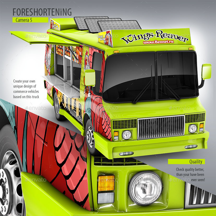 Download Food Truck Mock-Up. Unique 3D model mockup. by Bennet1890 ...