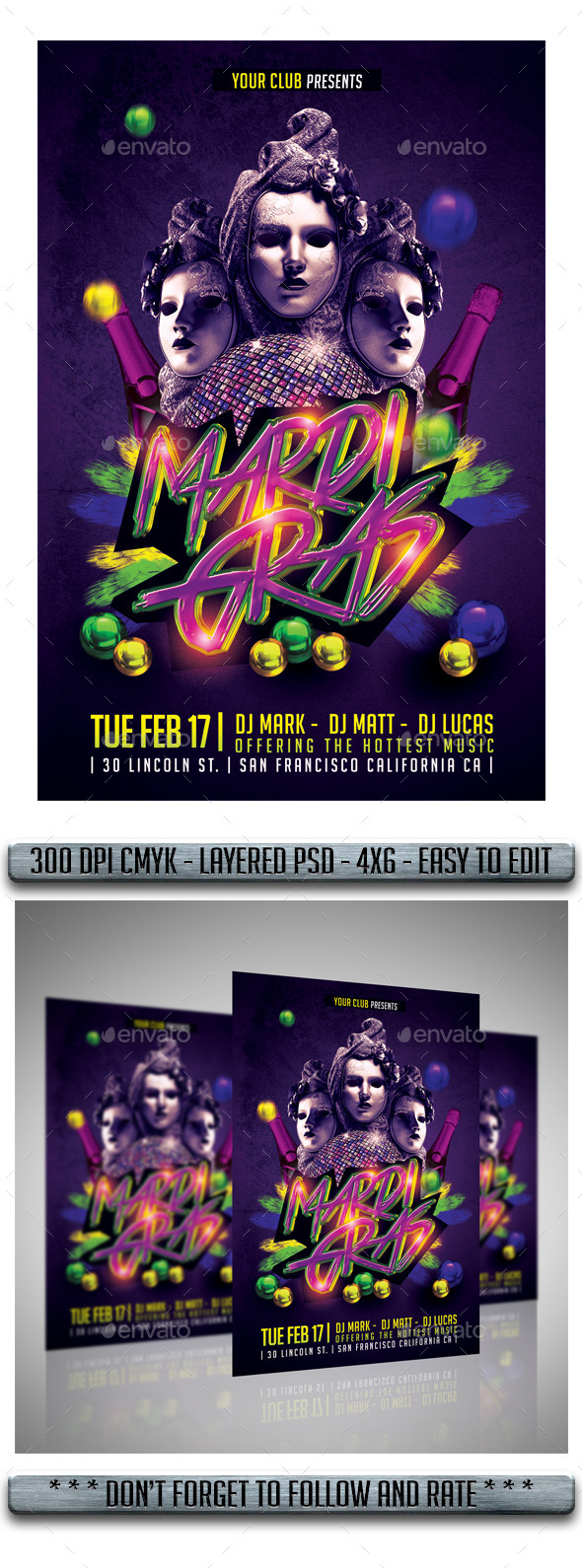 Mardi Gras Carnival Flyer - Events Flyers