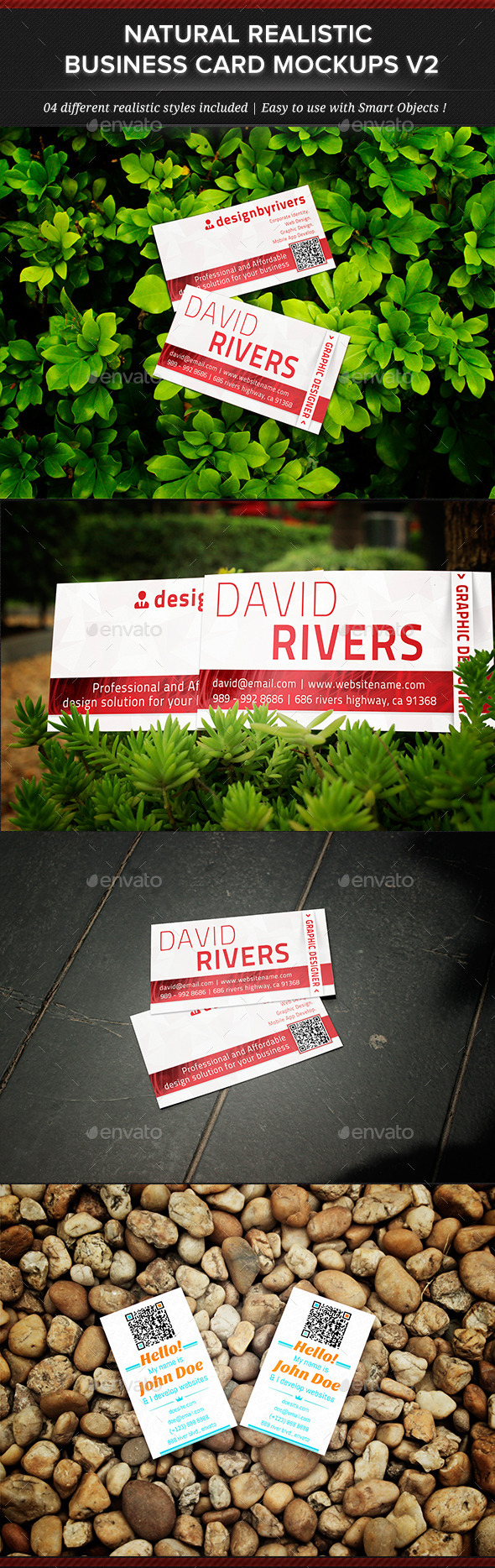 Natural Realistic Business Card Mockup V2 - Business Cards Print