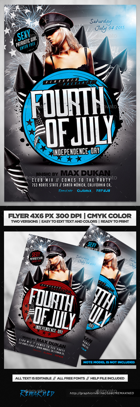 July 4th Flyer | Template PSD - Flyers Print Templates