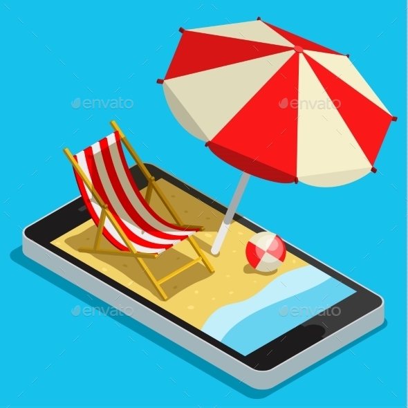 Vacation With Mobile Phone Concept - Travel Conceptual