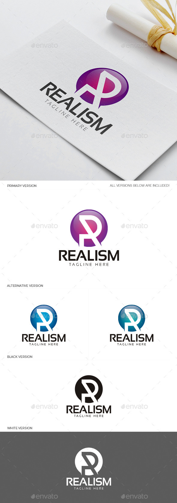 Realism - Letter R Logo - Letters Logo Templates