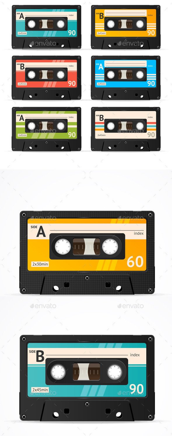Vector Cassette Tape Collection - Objects Vectors