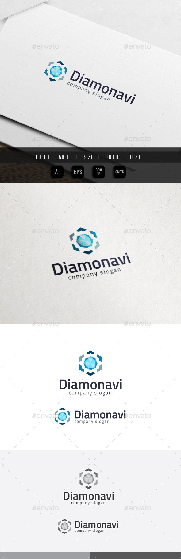 Diamond Navigation - Jewel Store Logo - Objects Logo Templates