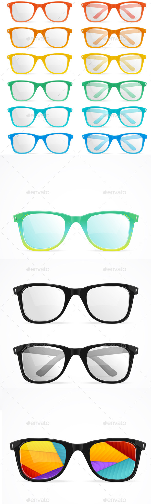 Vector Glasses Set - Objects Vectors