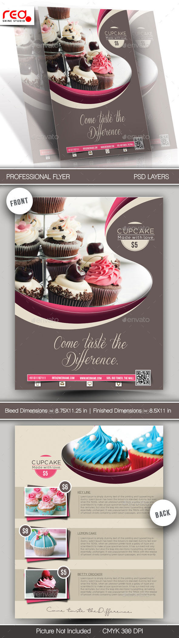 Cupcake Flyer & Poster Template - 1 - Restaurant Flyers