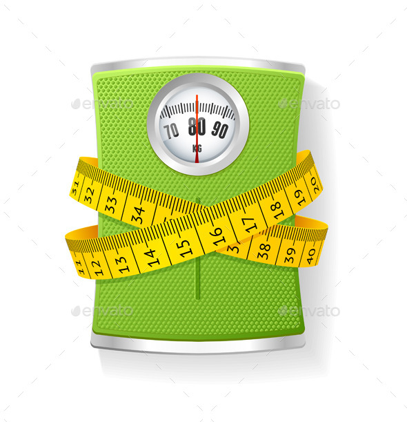 Vector Weights and Tape Measure - Health/Medicine Conceptual