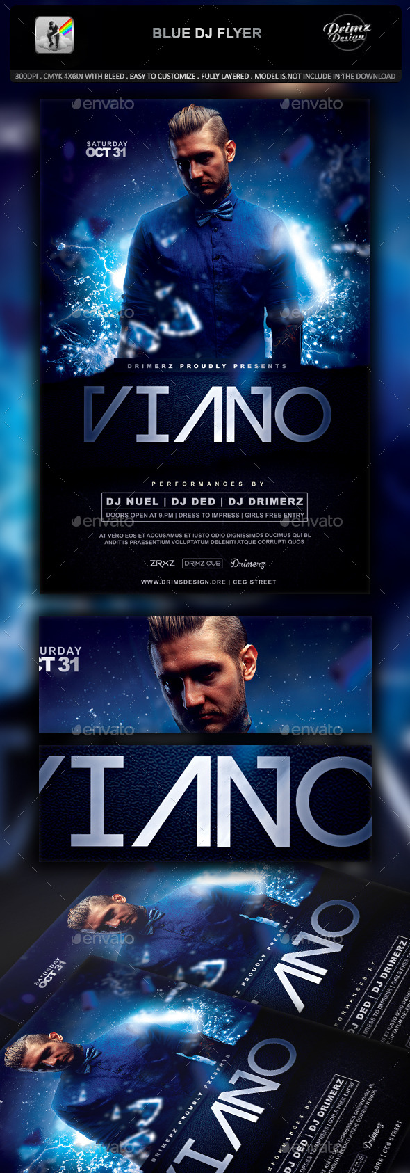 Blue DJ Flyer - Events Flyers