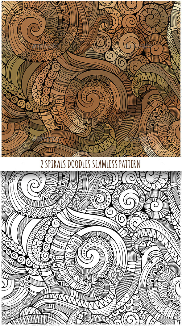 2 Spiral Seamless Pattern - Backgrounds Decorative